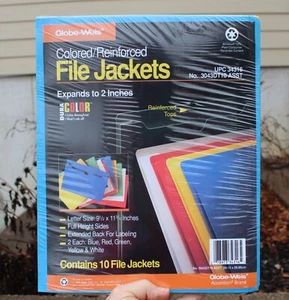 Paquete de 10 chaquetas de lima de color duro Globe-Weis 2" ampliabilidad reforzada - Imagen 1 de 2