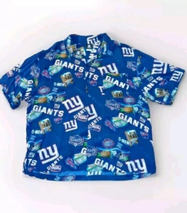New York Giants Hawaiian Style AOP Button Down Short Sleeve Shirt Size XL - Picture 1 of 4
