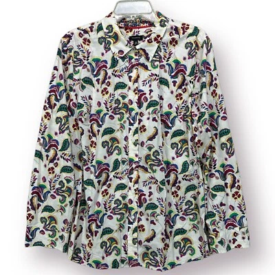 Talbots Womens Shirt XL Blouse Button Down Floral Paisley Collared Lightweight - Изображение 1 из 4