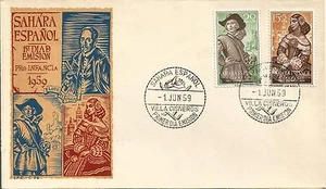FDC Spain Sahara Pro infancia 1959 / Lope de Vega writer - Picture 1 of 1