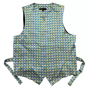 Creme De Silk Vest 100% Silk Soft Touch Full Zip, Multi Color, men’s M - Picture 1 of 11