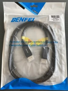 BENFEI DP TO DP CABLE BLACK 6FT X001MIBDLZ B_USA_163BLACK CORD NIB DISPLAY PORT - Picture 1 of 2