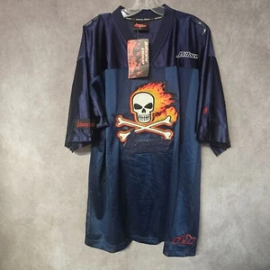 NWT Vintage Y2K Johnny Blaze Flaming Skull Rap Hip Hop Football Jersey Mens XL - Picture 1 of 15