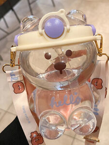 1000ML Bear Kids Water Bottle For Girls BPA Free School Drinking Water Cup