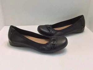 COLLECTION by Clarks Cushion Black Flat Loafers Shoes Size US7.5 EU38 UK5 - Picture 1 of 10