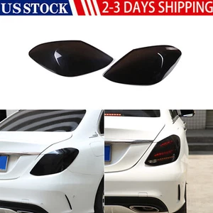 Smoke Black ABS Rear Tail Light Lamp Guard Cover For Benz C Class W205 2015-2021 - Foto 1 di 18