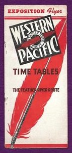 1945 WESTERN PACIFIC FEATHER RIVER ROUTE EXPOSITION FLYER RAILROAD TIMETABLES - Picture 1 of 1