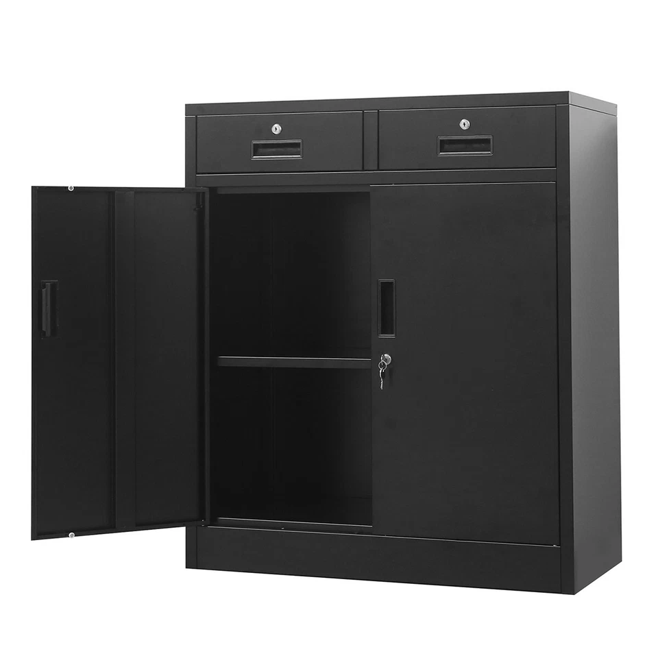 CJF Locking Metal Storage Cabinet with 2 Doors and Drawers for Office/Garage - Image 1 of 4