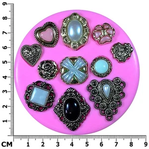Broches victorianos vintage molde de silicona lágrima de diamantes de Fairie Blessings - Imagen 1 de 5