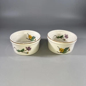 Set Of 2 Vintage Woodhill Fine Bakeware Floral Ramekin Bowls 3.25” Diameter - Picture 1 of 10