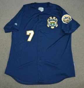 NYPD Finest Game Worn Used Baseball Jersey Majestic Cool Base NYC NY Police Dept - Picture 1 of 4