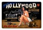 Hollywood Detective Movie Star Pin Up Metal Sign by Greg Hildebrandt