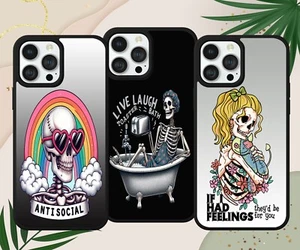 SKELETON FUNNY RUDE PHONE CASE COVER FOR IPHONE SAMSUNG GOOGLE PIXEL - Picture 1 of 8