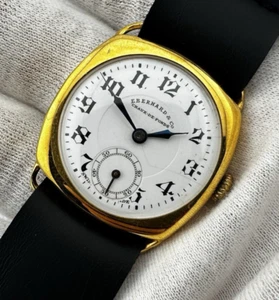 Orologio Vintage Eberhard Art Deco Placcato 33mm Caruca Manuale Anse Fisse - Foto 1 di 11