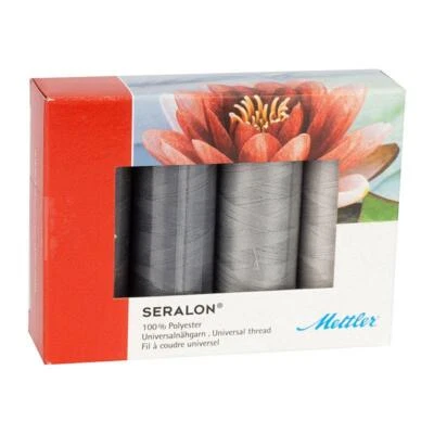 Mettler Garnset Seralon No.100 grey (4x 200 m) Nähgarn Nähfaden reißfest - Bild 1 von 2