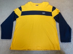 Vintage CHAPS Ralph Lauren Mens XL Yellow Pullover Long Sleeve Cotton T Shirt - Picture 1 of 11