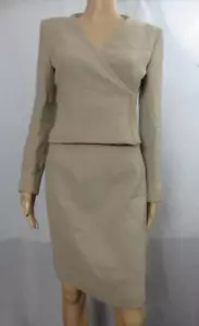 Versace Beige Wollanzug Cropped Jacke & Rock Größe 40 Small - Bild 1 von 10