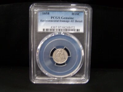 1858 Seated Liberty Half Dime * PCGS AU DETAIL * Mintage 3,500,000 - Image 1 of 4