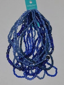 WOW!! Hildie & Jo blaue Glasperlenstränge gemischte Formen Samen + Schmuck Basteln - Bild 1 von 10