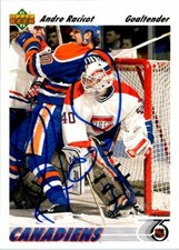 Andre Racicot Montreal Canadiens Hand Signed 1991-92 UD Hockey Card #377 NM-MT