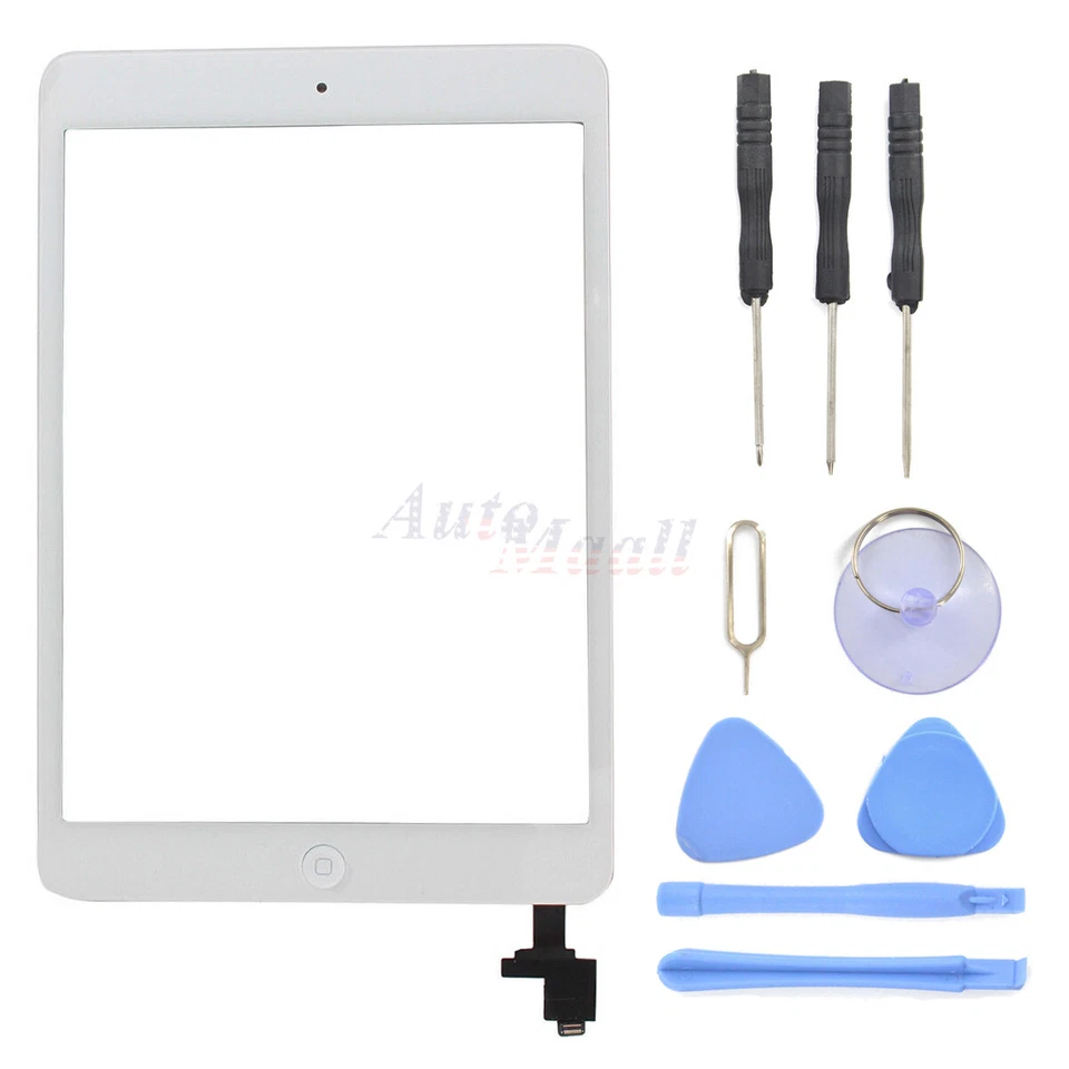 White Touch Screen Glass Digitizer & Tools for iPad Mini 1 2 A1489 A1490 A1491 - Изображение 1 из 4