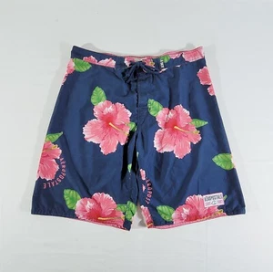 AEROPOSTALE Herren 38 (eigentlich 37-39"x10,5") Boardshorts Badehose Navy Hibiskus - Bild 1 von 5