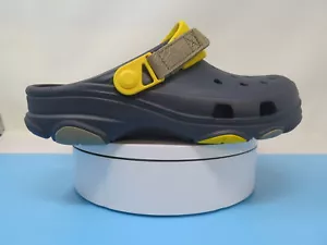 CROCS UNISEX ALL TERRAIN CLOG-UK M6W7-SLATE GREY/YELLOW - Picture 1 of 6