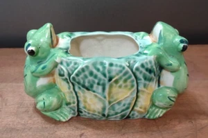 Vintage Double Frog Lily Pad Planter Made in Japan - Picture 1 of 6