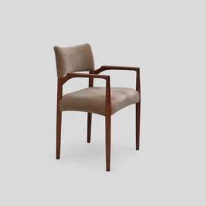 1970s, Danish chair, solid teak wood, furniture velour. - Picture 1 of 15