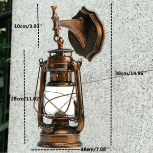 Lampada da parete antica da esterno E27 lanterna lampada da giardino illuminazione lampada da parete - Foto 1 di 3
