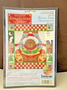 Holiday Simplicities Teddy Bear Counted Cross Stitch Kit by Janlynn - Picture 1 of 3
