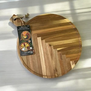 Birdrock 18" Akazienholz Rund Fischgrät Weide Wurstwaren Servierbrett... - Bild 1 von 6
