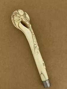 Antique Japanese Walking Stick Holder / Handle with Silver Base. - Picture 1 of 6