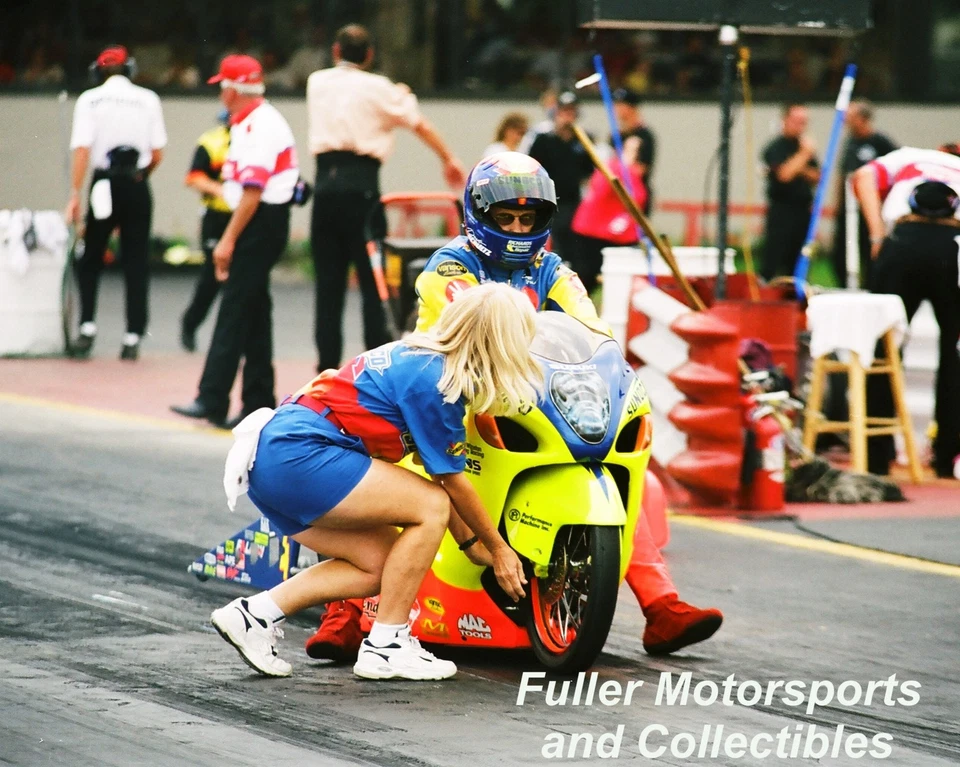 BICICLETA DE STOCK DAVE SCHULTZ SUZUKI GSXR NHRA PRO 8X10 FOTO COLUMBUS OHIO Foto 1 de 1