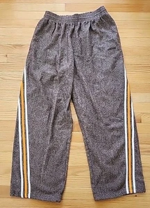 Adidas Men's Track Pants Large Y2K Baggy Wool Blend Stripes Pockets Lined - Picture 1 of 14
