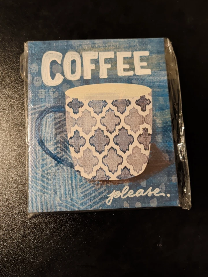 Café por favor. Arte de pared de cocina lienzo cafetería tienda comida bebida decoración del hogar 7,5" x 6" Foto 1 de 1