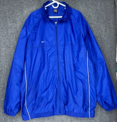 Chaqueta cortavientos vintage Nike Team para hombre 3XLT azul cremallera completa forrada de malla Foto 1 de 4