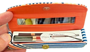 Wellspring Lipgloss or Glasses Case - Coral Skies Tidal Stripes Purse Travel NWT - Picture 1 of 5