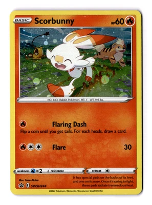 Scorbunny - (Cosmos Holo) SWSH244 SWSH: Sword & Shield Promo Cards Holo Swirl - Image 1 of 3