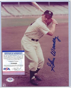 Foto firmada por Gene Woodling 6xWSC AllStar 8x10 de béisbol de los Yankees de Nueva York PSACOA Orioles - Imagen 1 de 5