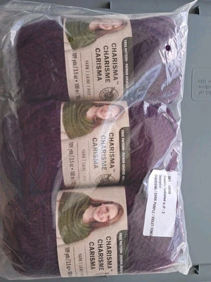 3 Full Skeins Loops and Threads Charisma Yarn Dark Purple 5 BULKY - Image 1 of 4