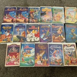17 Vintage Lot Walt Disney VHS Tapes Clamshell Animated Black Diamond - Picture 1 of 1