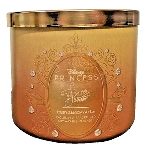 DISNEY PRINCESS BELLE CANDLE LARGE 14.5oz 3 wick Bath Body Works SOY WAX ROSE - Picture 1 of 3
