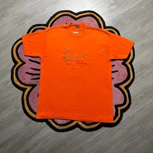 Camiseta Jeans Karl Kani Vintage Años 90 Logo Bordado Talla XL Naranja - Imagen 1 de 5