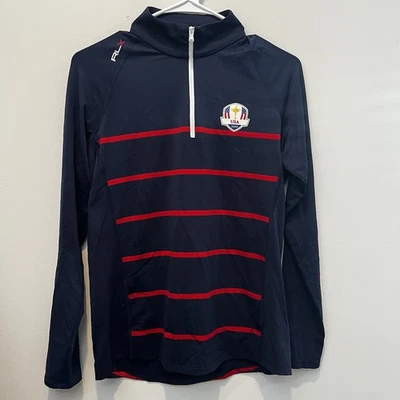 Женский пуловер RLX Ralph Lauren S синий красный США Ryder Cup 2020 в полоску для гольфа - Изображение 1 из 3