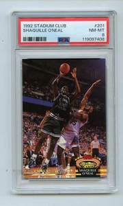 1992 TOPPS STADIUM CLUB #201 SHAQUILLE O'NEAL PSA 8 - Picture 1 of 2