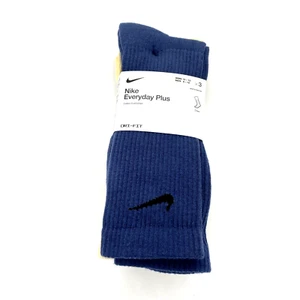 Men's Nike Everyday Plus Cushioned 3-Pack Crew Socks (8-12) Blue Cream Brown - Picture 1 of 5