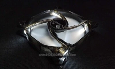 12CM Power supply chassis fan LED white light 12V 3-Pin - Image 1 of 4