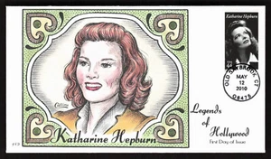 2010 KATHARINE HEPBURN HOLLYWOOD LEGEND FDC COLLINS HANDKOLORIERT US-COVER - Bild 1 von 1