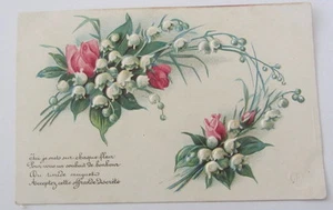 Cartolina d'epoca rilievo Fiori - Mughetto - postcard - tarjeta 1906 - Picture 1 of 1